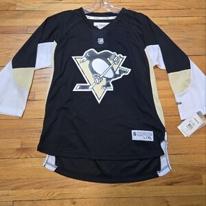 Black Reebok Kids Youth Pittsburgh Penguins NHL Hockey Jersey Youth Boys L/XL